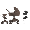 Kombinovaný kočárek ANEX Flo 3v1 + CYBEX Aton B2 i-Size + isofix základna - Browny