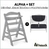 ŽIDLIČKA HAUCK ALPHA+ set 2v1 s polstrováním - Grey