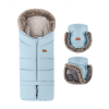 PETITE&MARS Fusak 4v1 Arctic + rukavice na kočárek Furry - Sky Whisper