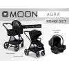 Kočárek MOON AURA kombi set 3v1 - Onyx Melange