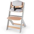 Jídelní židlička Kinderkraft Enock - Grey wooden s vložkou