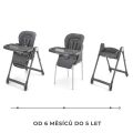 KINDERKRAFT Židlička jídelní 3v1 Tulo - Grey