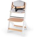 Jídelní židlička Kinderkraft Enock - White wooden s vložkou