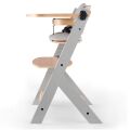 Jídelní židlička Kinderkraft Enock - Grey wooden s vložkou