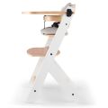 Jídelní židlička Kinderkraft Enock - White wooden s vložkou