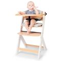 Jídelní židlička Kinderkraft Enock - White wooden s vložkou