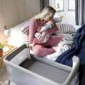 Polohovací postýlka Joie Roomie Glide - Foggy gray