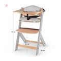Jídelní židlička Kinderkraft Enock - Grey wooden s vložkou