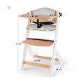 Jídelní židlička Kinderkraft Enock - White wooden s vložkou