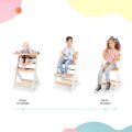 Jídelní židlička Kinderkraft Enock - White wooden s vložkou