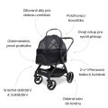 Kočárek + přepravní taška pro psy 2v1 Wonderfold Pet P3 do 22,7 kg, Jet black