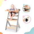 Jídelní židlička Kinderkraft Enock - Grey wooden s vložkou