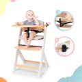Jídelní židlička Kinderkraft Enock - White wooden s vložkou