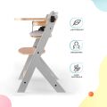 Jídelní židlička Kinderkraft Enock - Grey wooden s vložkou