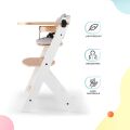 Jídelní židlička Kinderkraft Enock - White wooden s vložkou