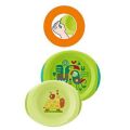 Chicco jídelní sada - talíř,miska 12m+ Zelená
