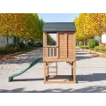 Dětský dřevěný zahradní domek se skluzavkou 