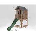 Dětský dřevěný zahradní domek se skluzavkou 