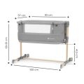 Polohovatelná postýlka Kinderkraft Neste Grow - Light Grey Full Wood