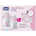 CHICCO Dárkový set Natural Feeling + Air dudlík - dívka