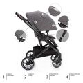 Set kočárek Zopa Quest + korba + adaptéry na autosedačku - Tornado Grey/Black