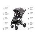 Set kočárek Zopa Quest + korba + adaptéry na autosedačku - Tornado Grey/Black