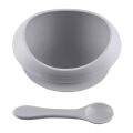 Silikonová miska ZOPA se zvýšenými okraji a přísavkou - Dove Grey