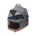Kočárek+autosedačka+přepravka pro psy 3v1 Wonderfold Pet P2 do 9 kg - Graphite grey