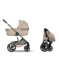 Kočárek 2v1 Cybex BALIOS S LUX + skládací korbička Cot Fold - Almond Beige 2026