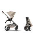 Kočárek 2v1 Cybex BALIOS S LUX + skládací korbička Cot Fold - Almond Beige 2026