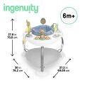 INGENUITY Hračka aktivní skákací se stolkem 2v1 Bounce to Bloom - Chambray
