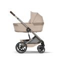 Kočárek 2v1 Cybex BALIOS S LUX + skládací korbička Cot Fold - Almond Beige 2026