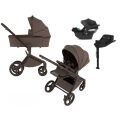 Kombinovaný kočárek ANEX Flo 3v1 + CYBEX Aton B2 i-Size + isofix základna - Browny