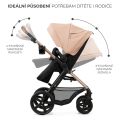 Kočárek kombinovaný KINDERKRAFT Moov 2 pěnová EVA kola 3v1 - Pure Black