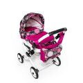 Kočárek pro panenky JASMINE Kids - 19 růžové květy