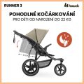 Sporotvní kočárek Hauck Runner 3 s ruční brzdou - Olive 