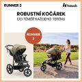 Sporotvní kočárek Hauck Runner 3 s ruční brzdou - Olive 