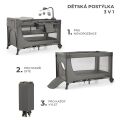 Kinderkraft cestovní postýlka Joy 2 s doplňky - Beige