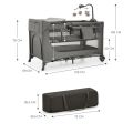 Kinderkraft cestovní postýlka Joy 2 s doplňky - Dark grey