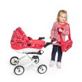 Kočárek pro panenky JASMINE Kids - 19 růžové květy
