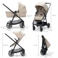 Kombinovaný kočárek Kinderkraft Newly + Mink PRO 4v1 - Classic Grey