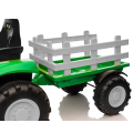 Dětský elektrický traktor s vlečkou 12V 7Ah dálkové ovládání - Zelený