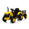 Dětský elektrický traktor s vlečkou 12V 7Ah dálkové ovládání - Žlutý