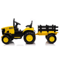 Dětský elektrický traktor s vlečkou 12V 7Ah dálkové ovládání - Žlutý