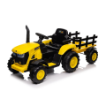Dětský elektrický traktor s vlečkou 12V 7Ah dálkové ovládání - Žlutý