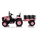 Dětský elektrický traktor s vlečkou 12V 7Ah dálkové ovládání - Růžový