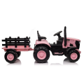 Dětský elektrický traktor s vlečkou 12V 7Ah dálkové ovládání - Růžový