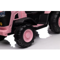 Dětský elektrický traktor s vlečkou 12V 7Ah dálkové ovládání - Růžový