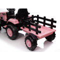 Dětský elektrický traktor s vlečkou 12V 7Ah dálkové ovládání - Růžový