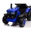 Dětský elektrický traktor s vlečkou 12V 7Ah dálkové ovládání - Modrý